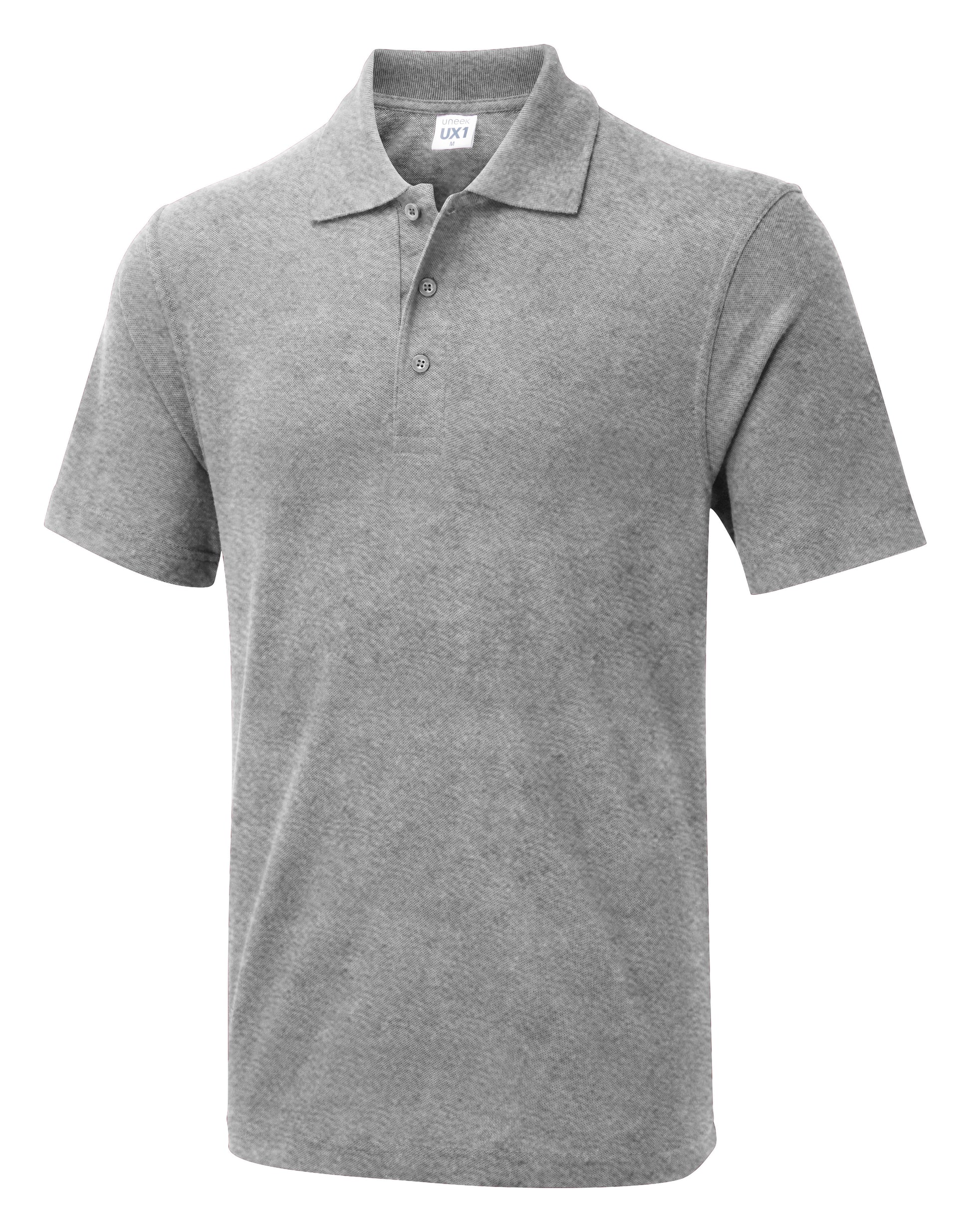 Uneek The UX Polo Heather Grey