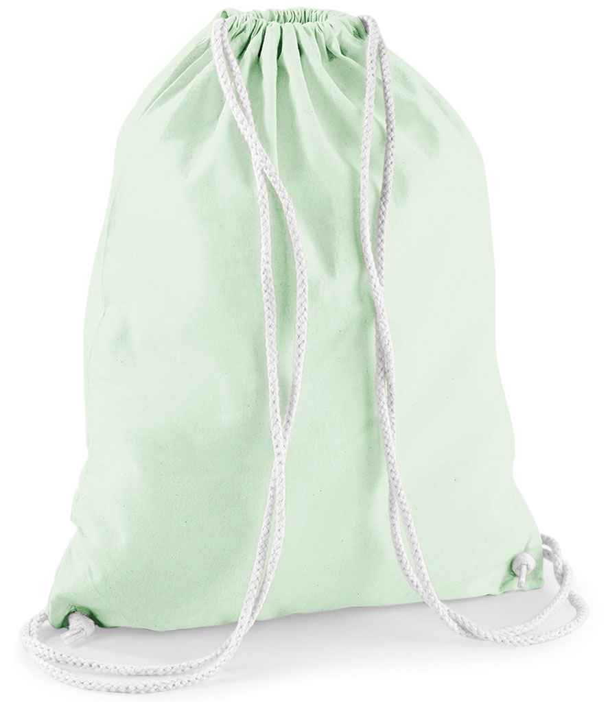 Westford Mill Cotton Gymsac in Pastel Mint/White