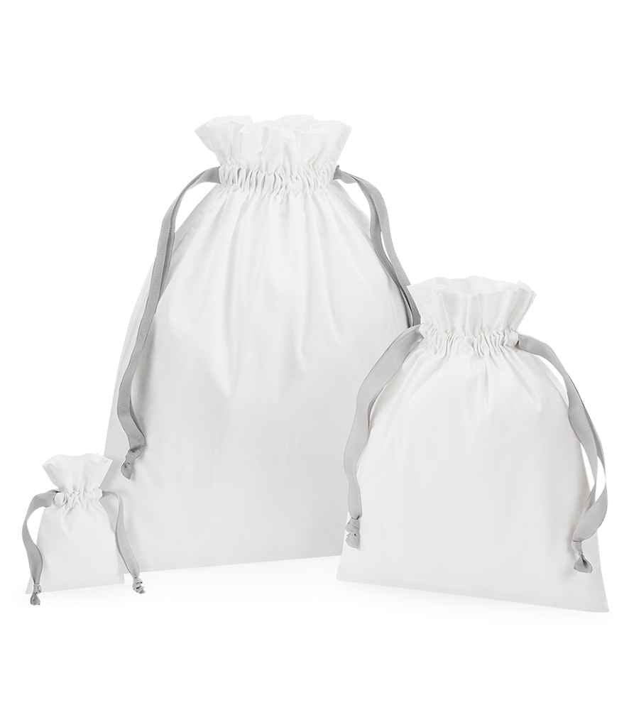 Westford Mill Westford Mill Cotton Bag Ribbon Drawstring Soft White/Light Grey