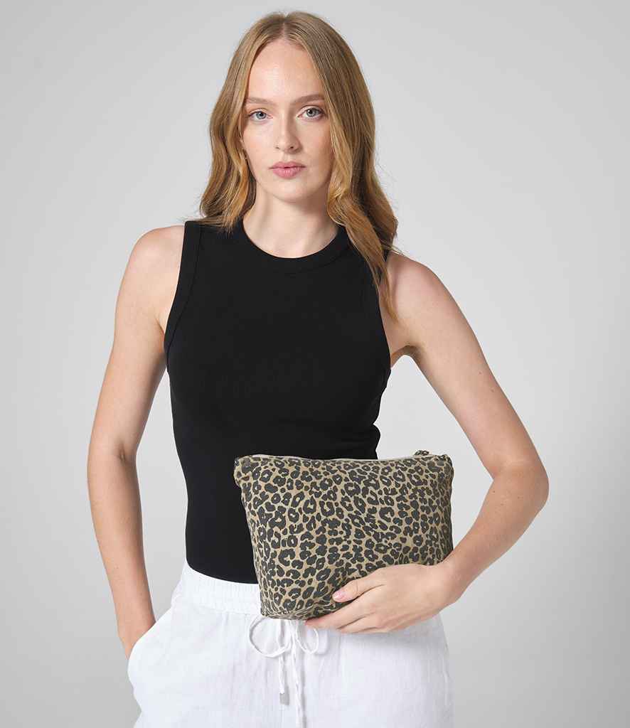 Westford Mill Westford Mill Leopard Print Canvas Accessory Bag