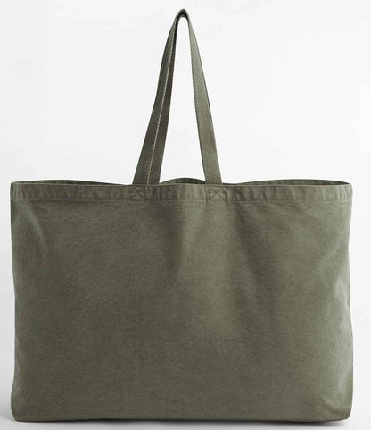 Westford Mill Garment Dyed Oversized Tote Bag in Vintage Moss