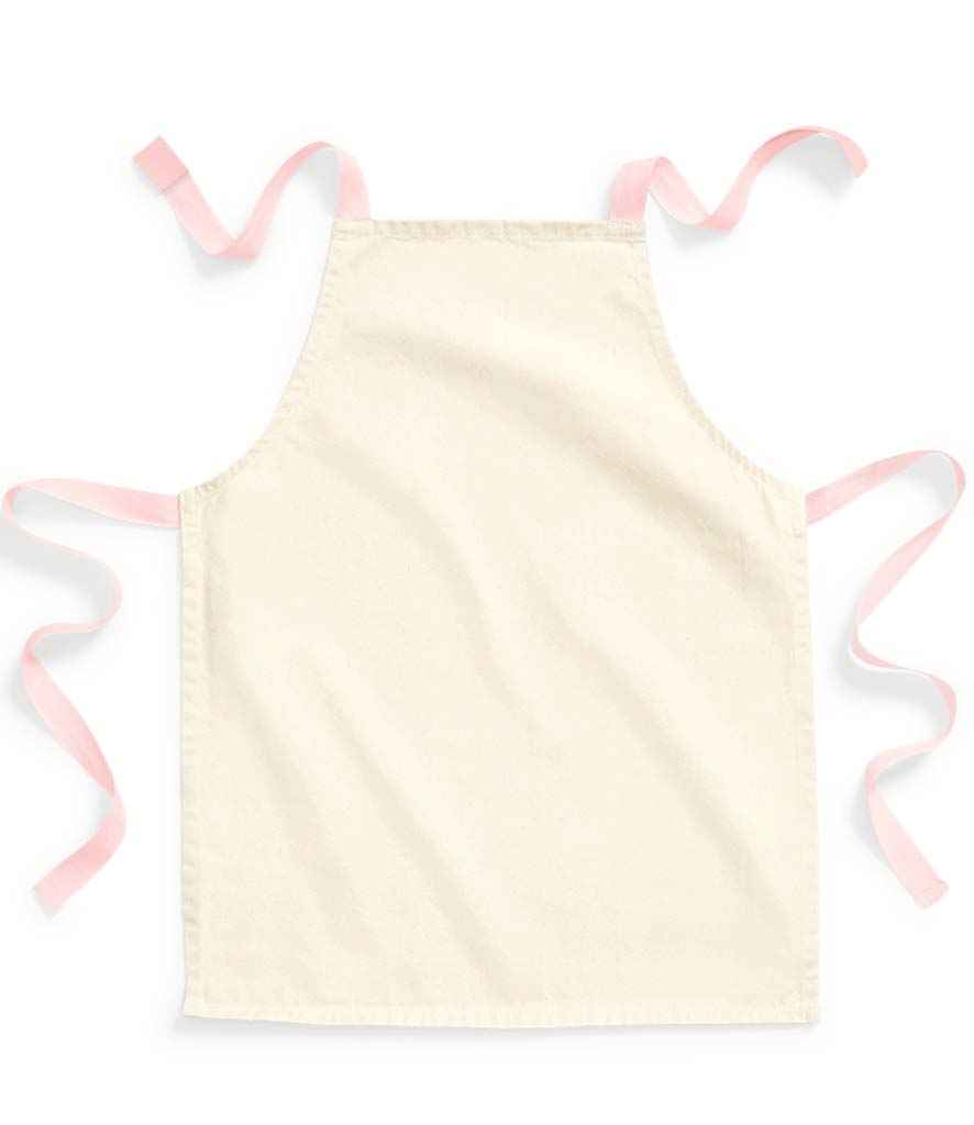 Westford Mill Fairtrade Kids Craft Apron in Natural/Pastel Pink