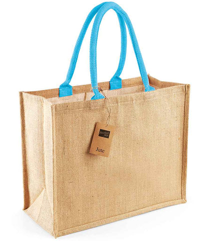 Westford Mill Jute Classic Shopper in Natural/Surf Blue