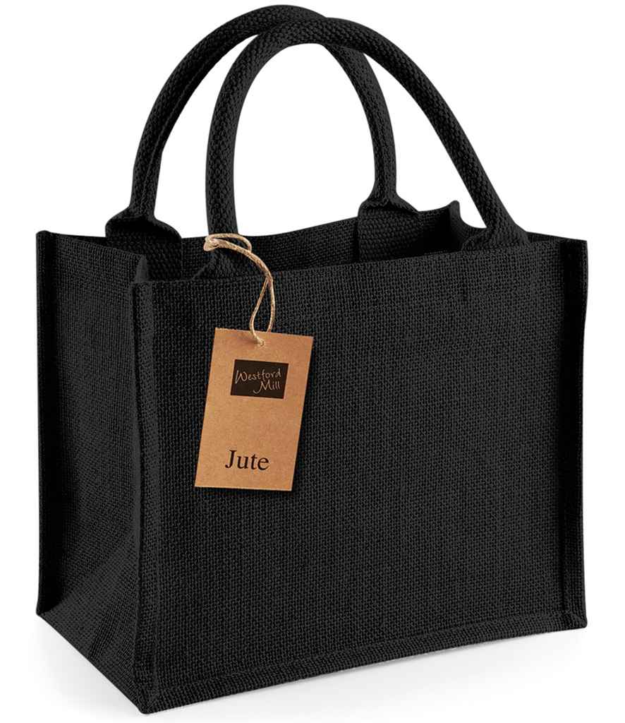 Westford Mill Jute Mini Gift Bag in Black/Black