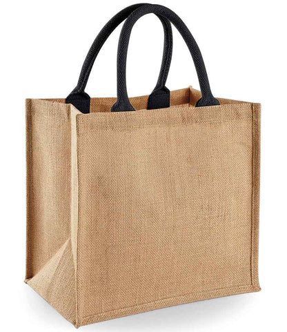 Westford Mill Jute Midi Tote Bag in Natural/Black
