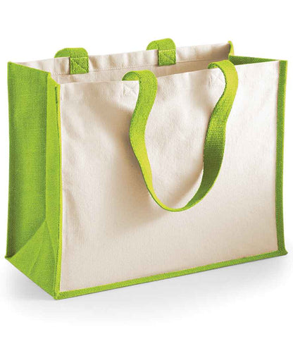 Westford Mill Printers Jute Classic Shopper in Apple Green