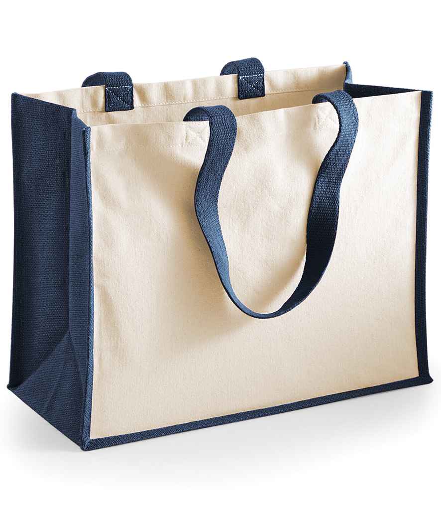 Westford Mill Printers Jute Classic Shopper in Navy