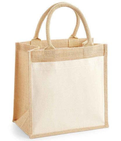 Westford Mill Pocket Jute Midi Tote Bag - model image
