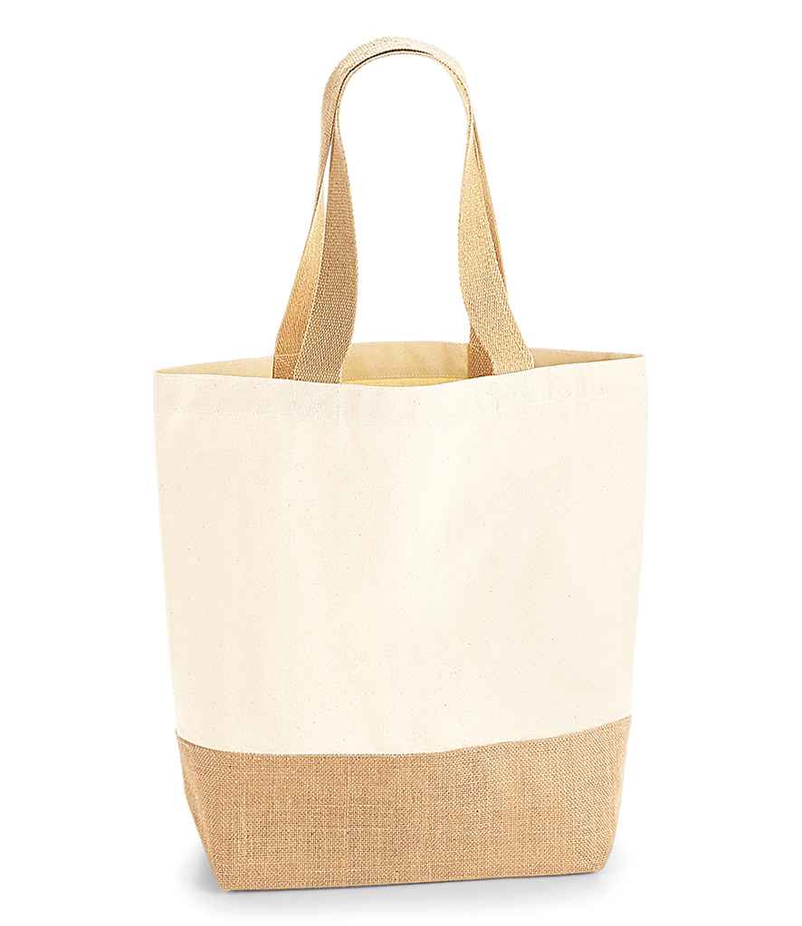 Westford Mill Jute Base Canvas Shopper in Natural