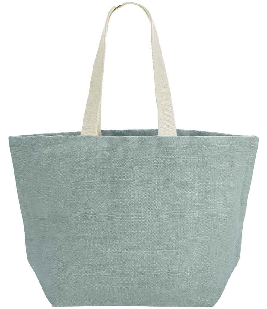 Westford Mill Soft Washed Jute Beach Bag in Duck Egg Blue