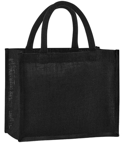 Westford Mill Natural Starched Jute Midi Tote Bag in Black/Black
