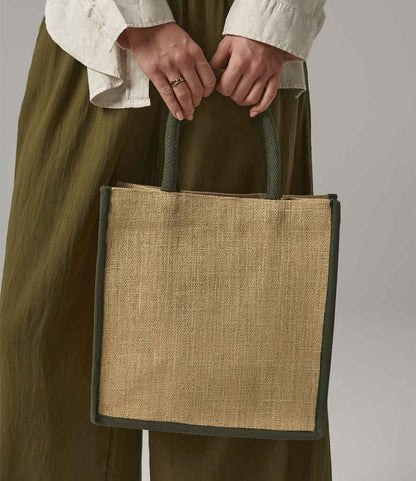Westford Mill Natural Starched Jute Midi Tote Bag - model image
