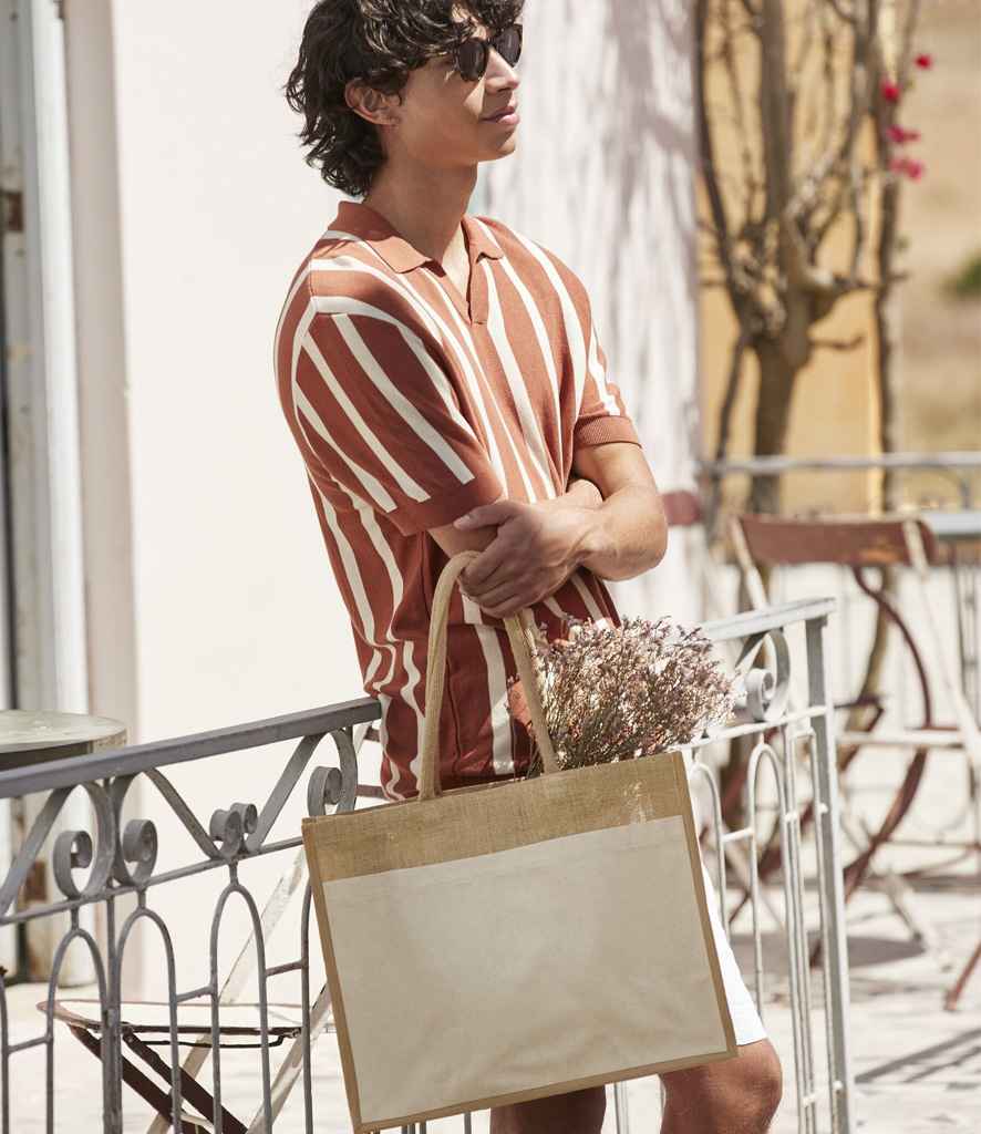 Westford Mill Westford Mill Cotton Pocket Natural Starched Jute Shopper