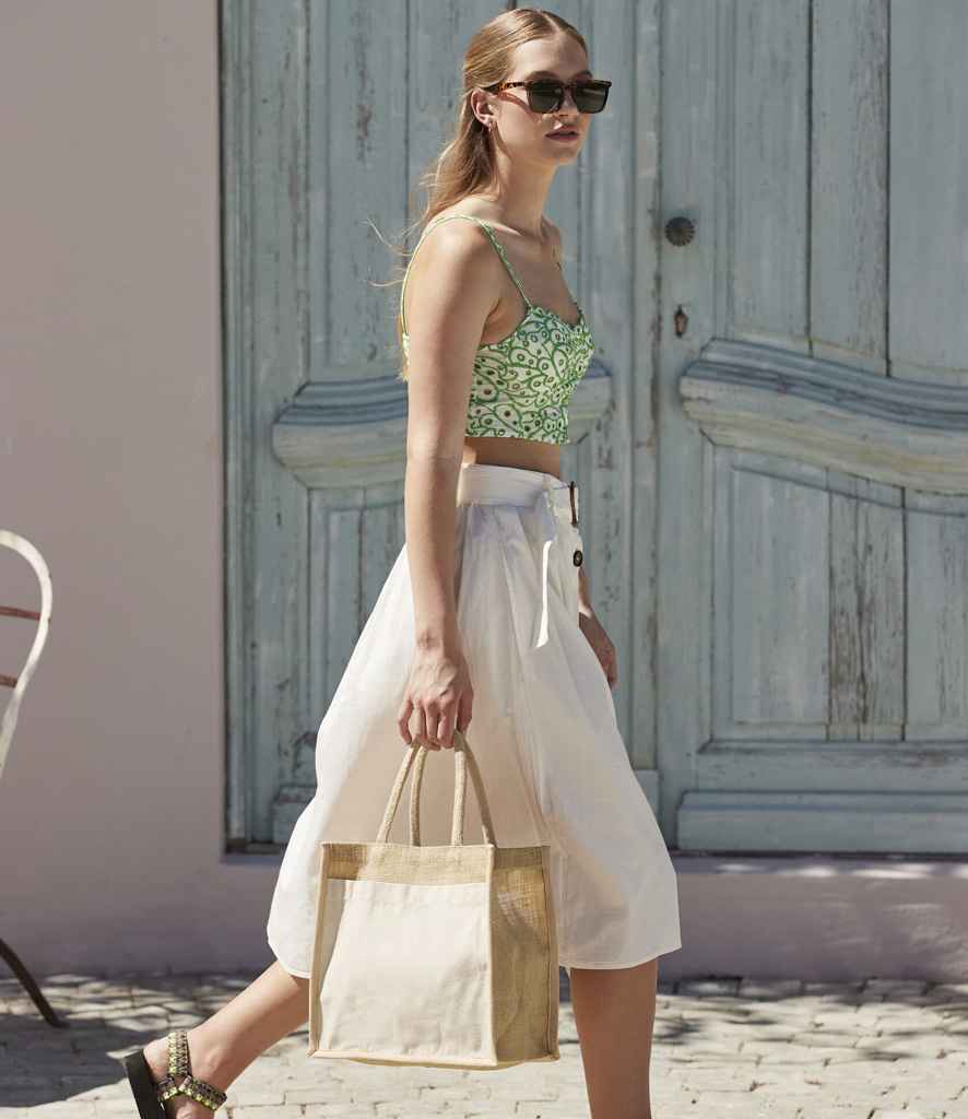 Westford Mill Westford Mill Cotton Pocket Natural Starched Jute Midi Tote Bag