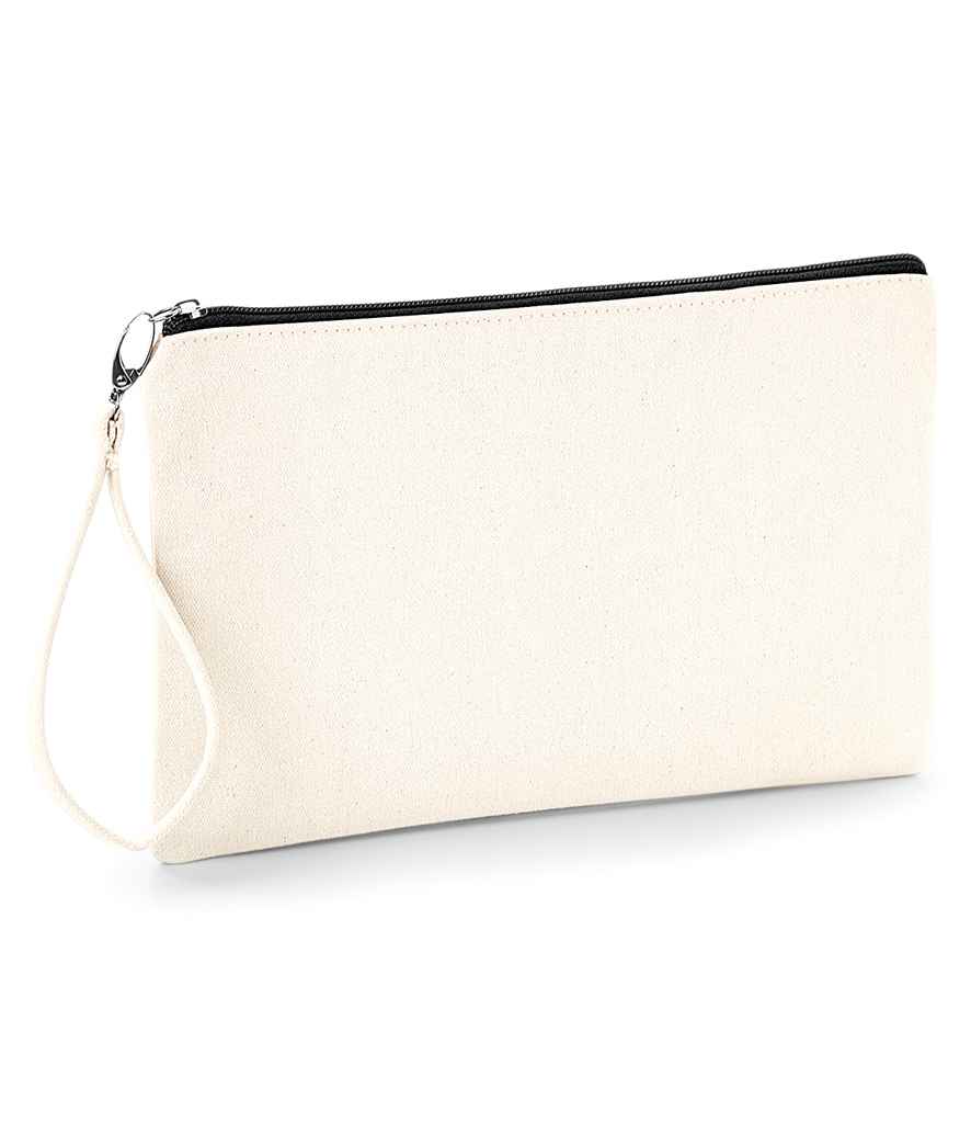Westford Mill Canvas Wristlet Pouch in Natural/Black