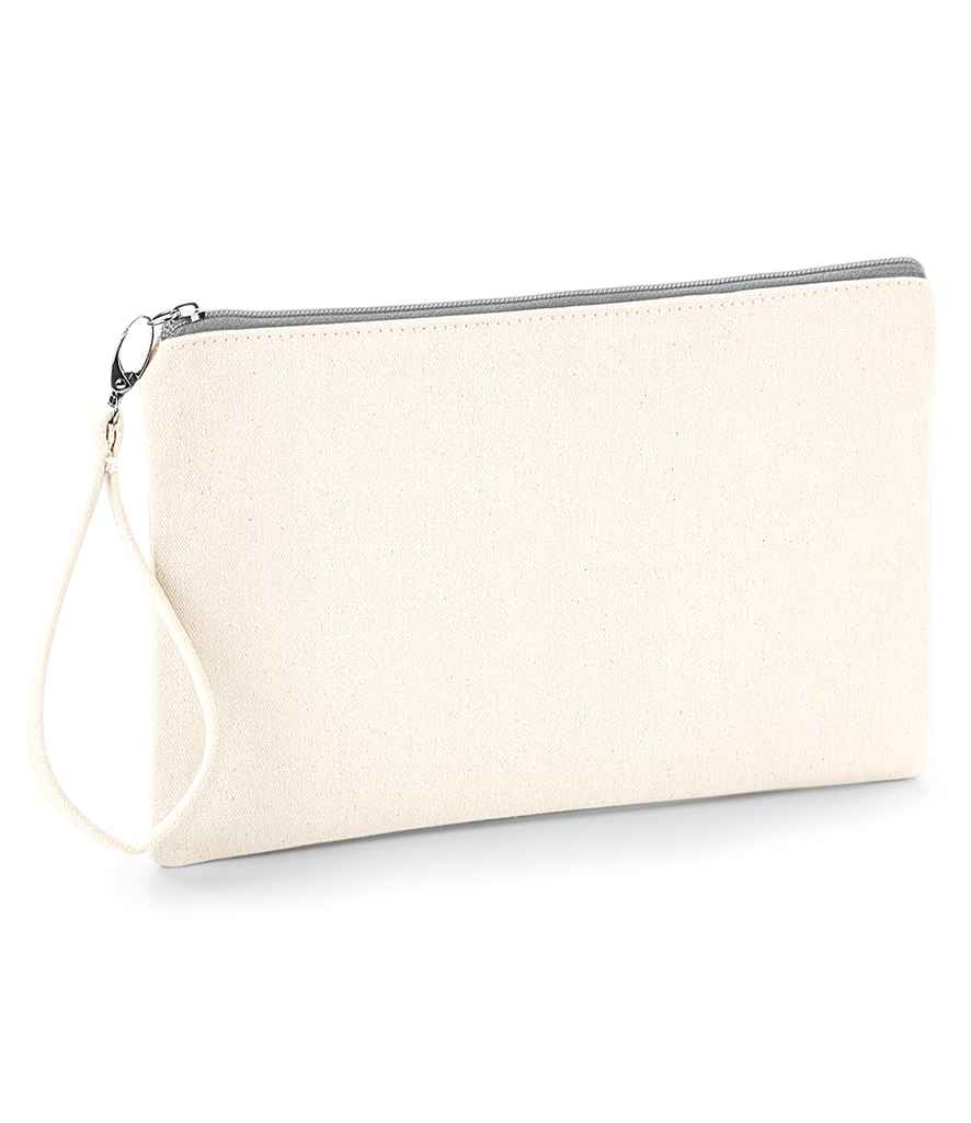 Westford Mill Canvas Wristlet Pouch in Natural/Light Grey