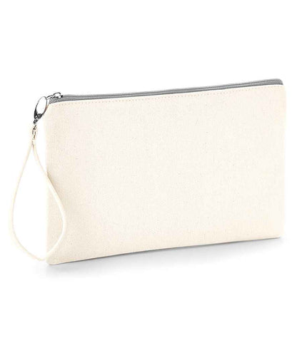 Westford Mill Canvas Wristlet Pouch in Natural/Light Grey