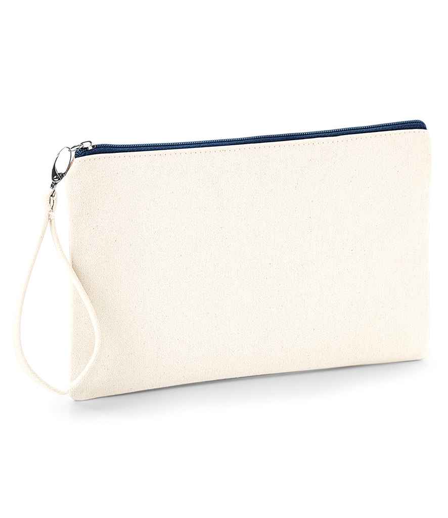 Westford Mill Canvas Wristlet Pouch in Natural/Navy
