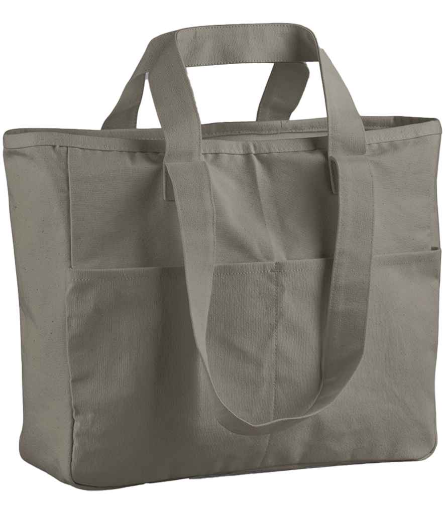 Westford Mill Westford Mill Double Handle Cargo Pocket Tote Bag Mushroom