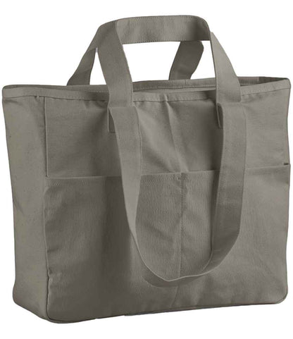 Westford Mill Westford Mill Double Handle Cargo Pocket Tote Bag Mushroom
