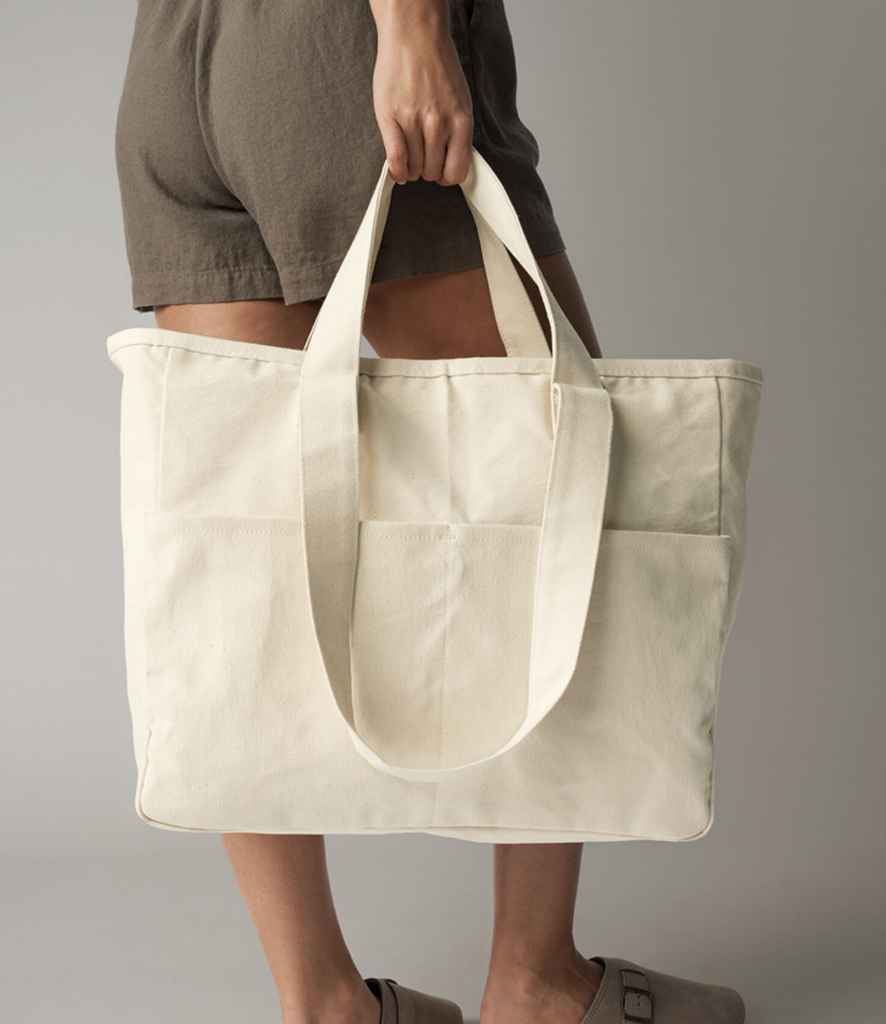 Westford Mill Double Handle Cargo Pocket Tote Bag - model image