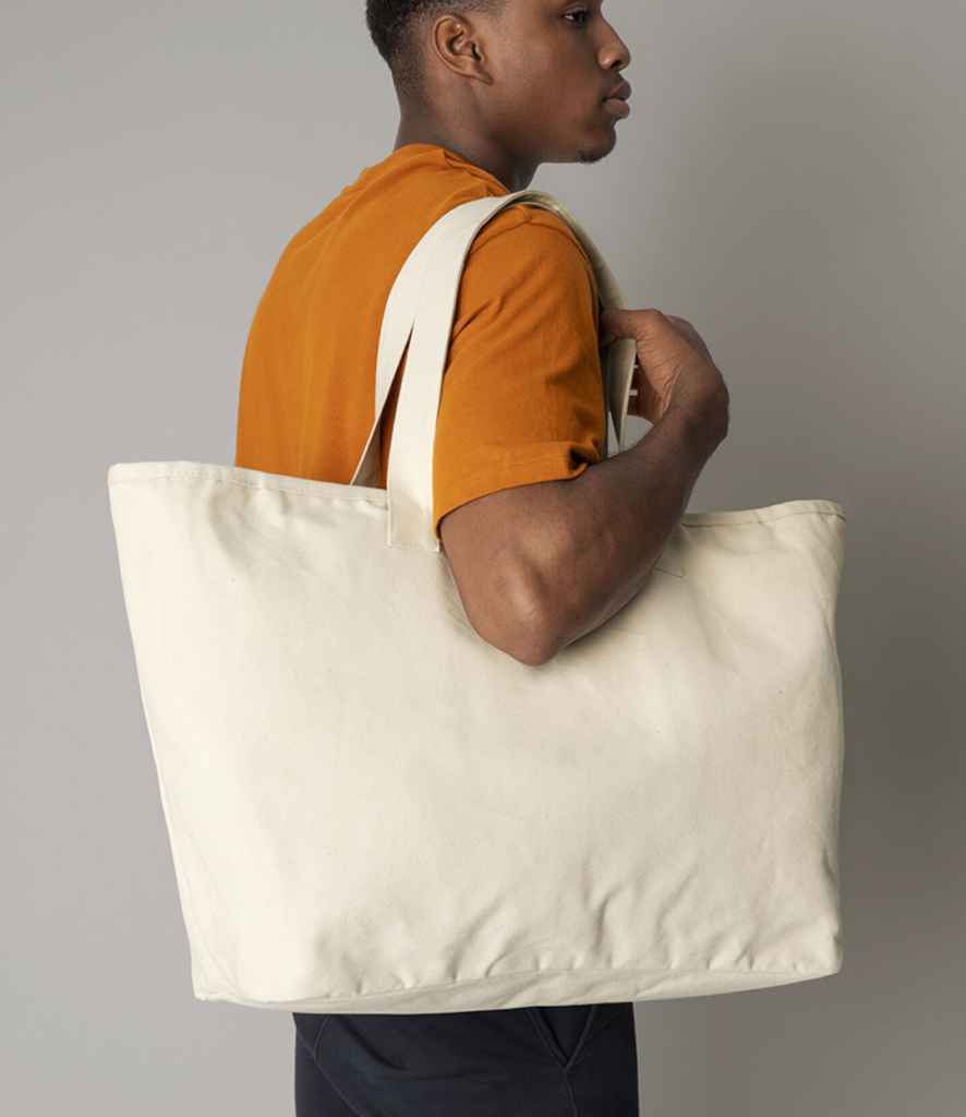 Westford Mill Oversized Heavy Duty Canvas Tote Bag - model image