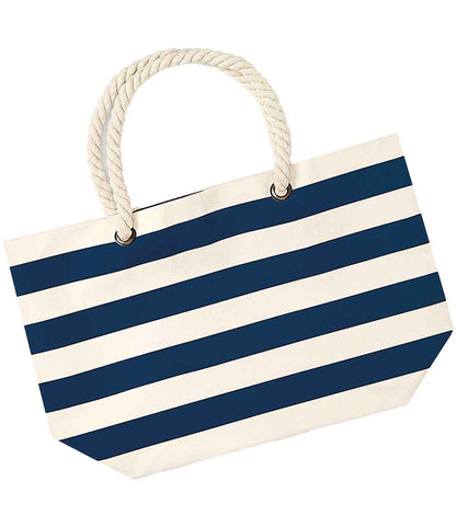Westford Mill Nautical Beach Bag in Natural/Navy