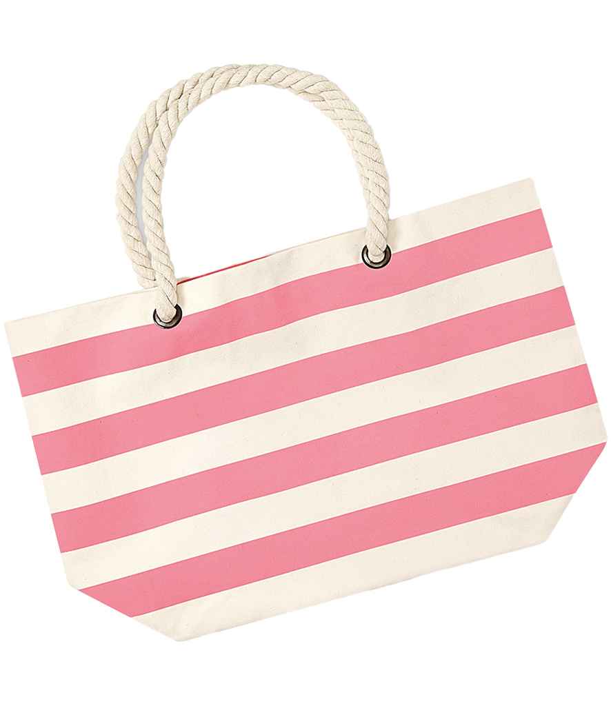 Westford Mill Nautical Beach Bag in Natural/Pink