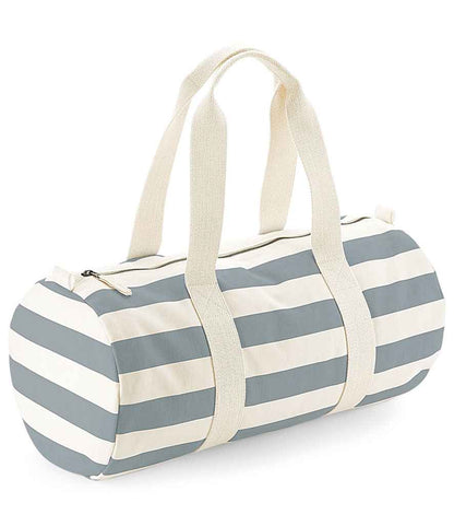 Westford Mill Nautical Barrel Bag in Natural/Grey