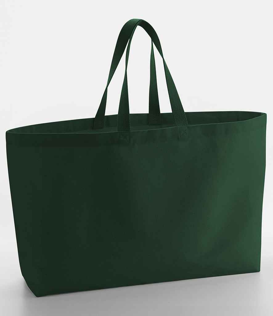 Westford Mill Oversized Canvas Tote Bag in Bottle Green