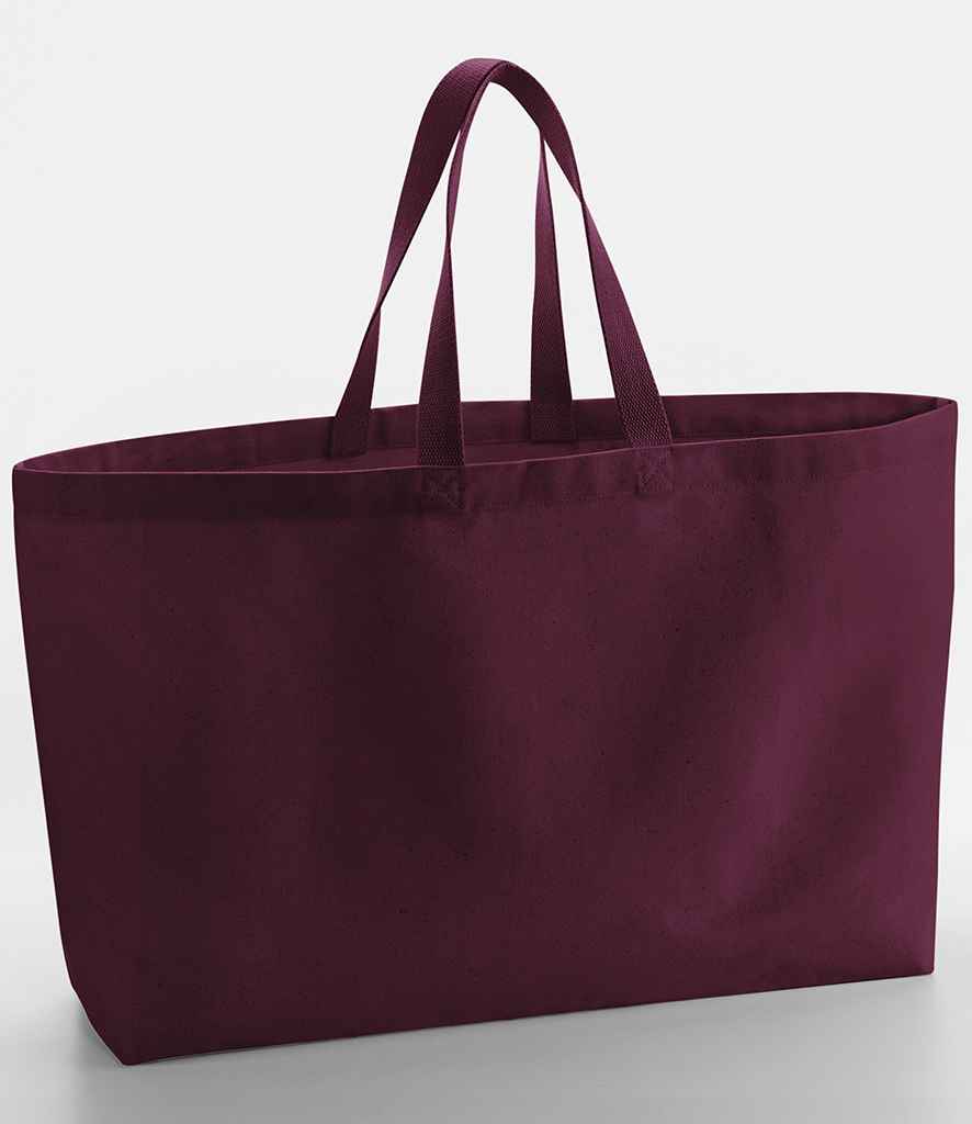 Westford Mill Oversized Canvas Tote Bag in Burgundy