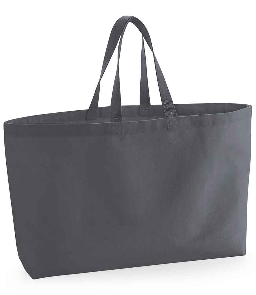 Westford Mill Oversized Canvas Tote Bag in Graphite Grey