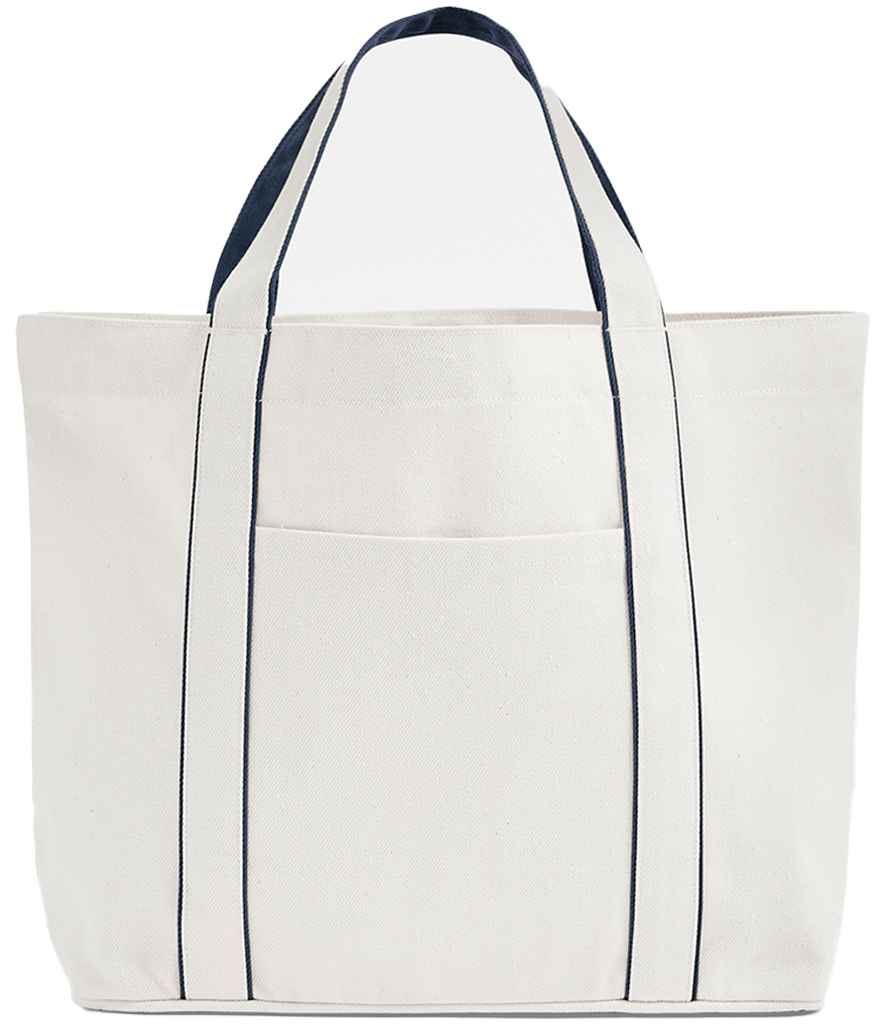 Westford Mill Courtside Medium Tote Bag in Soft White/French Navy