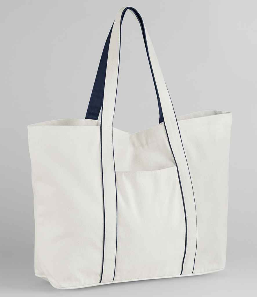 Westford Mill Westford Mill Courtside Large Tote Bag Soft White/French Navy