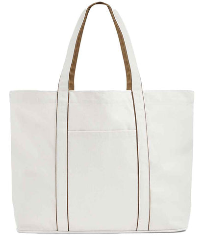 Westford Mill Courtside Large Tote Bag in Soft White/Caramel