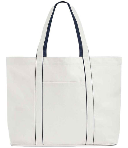 Westford Mill Courtside Large Tote Bag in Soft White/French Navy