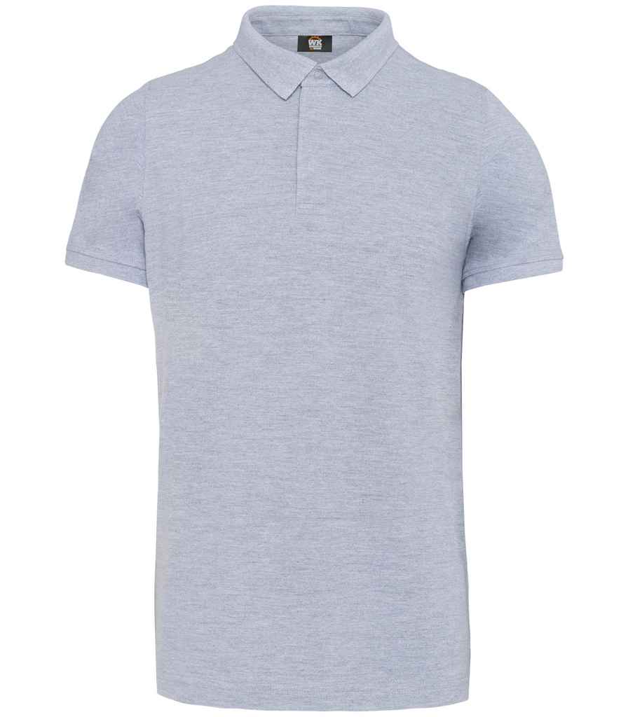 WK Designed to Work Stud Piqué Polo Shirt in Oxford Grey
