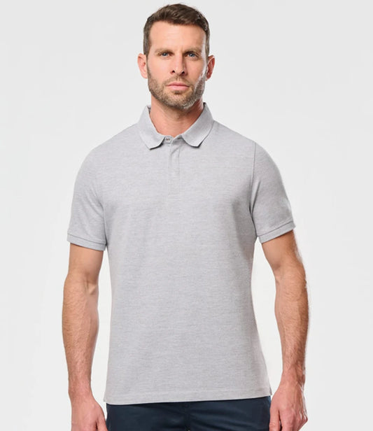 WK Designed to Work Stud Piqué Polo Shirt - Oxford Grey - Model