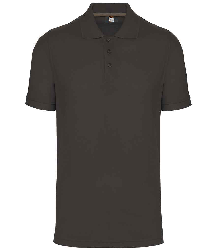 WK Designed to Work Anti-Bacterial Piqué Polo Shirt in Dark Grey
