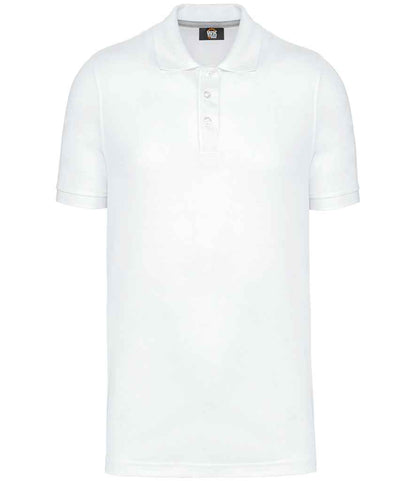 WK Designed to Work Anti-Bacterial Piqué Polo Shirt in White