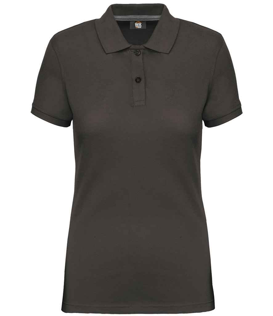 WK Designed to Work Ladies Anti-Bacterial Piqué Polo Shirt in Dark Grey