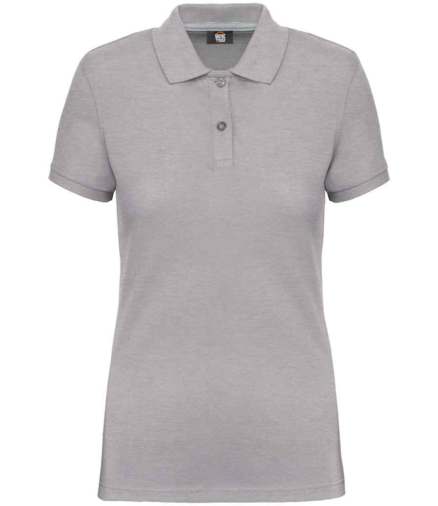 WK Designed to Work Ladies Anti-Bacterial Piqué Polo Shirt in Oxford Grey
