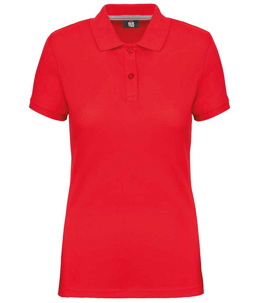 WK Designed to Work Ladies Anti-Bacterial Piqué Polo Shirt in Red