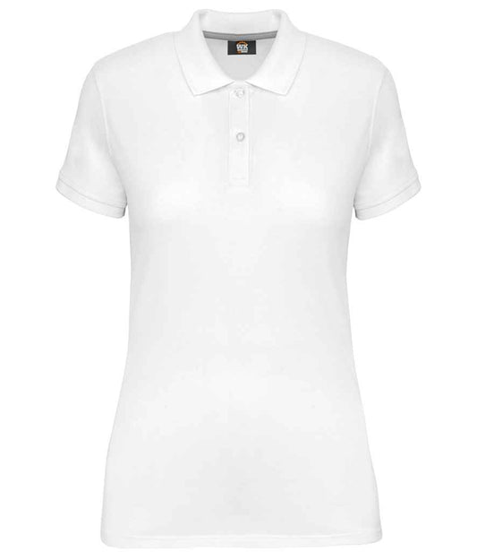 WK Designed to Work Ladies Anti-Bacterial Piqué Polo Shirt in White