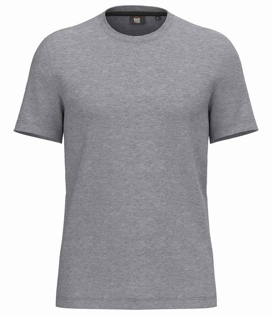 WK Designed to Work Anti-Bacterial Short Sleeve T-Shirt in Oxford Grey