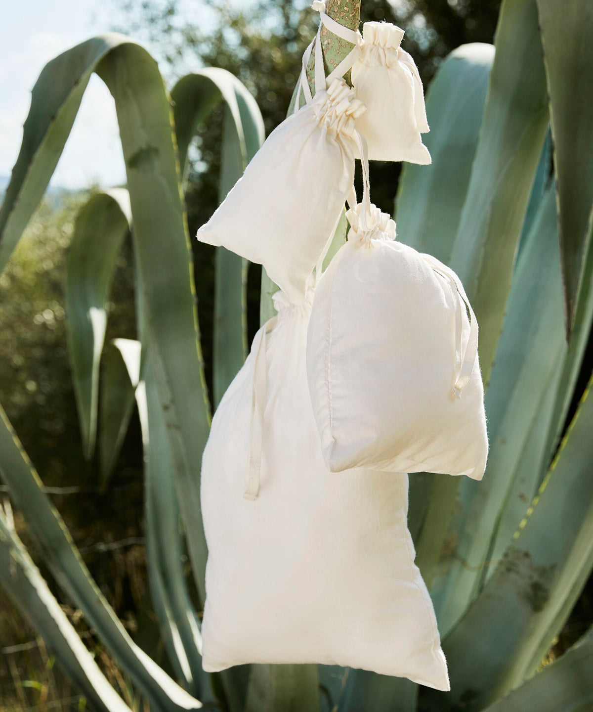 Westford Mill Organic cotton drawcord bag Natural