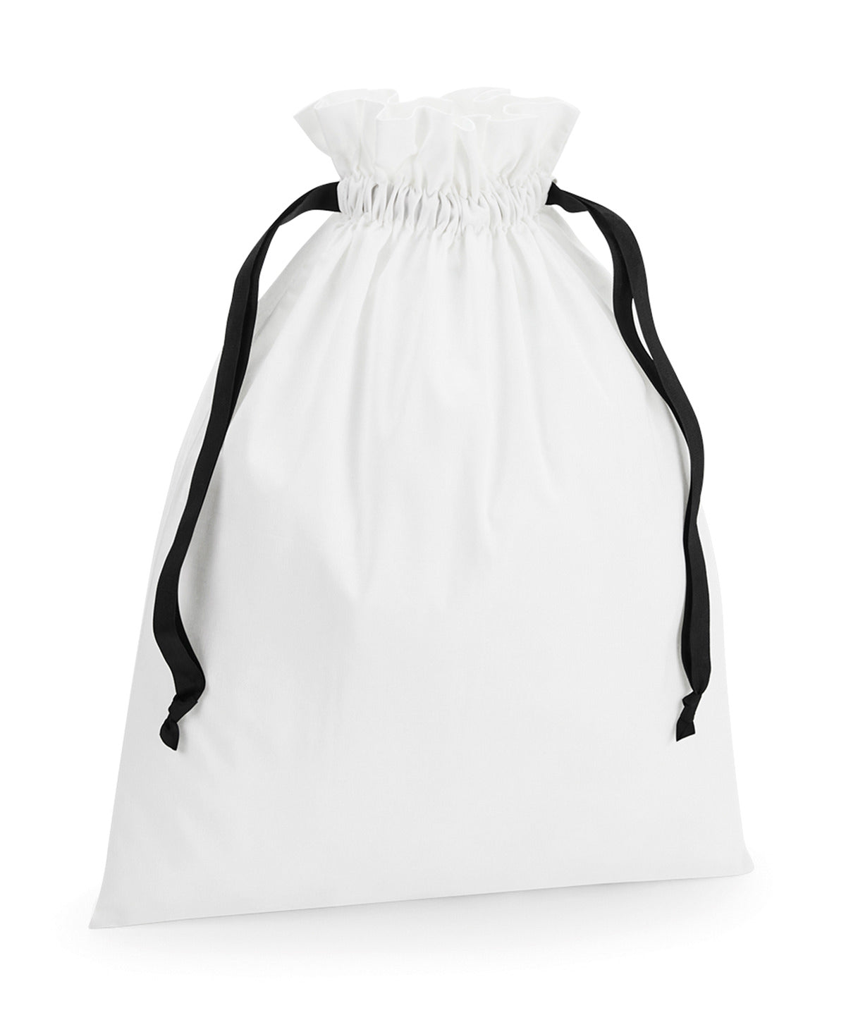 Westford Mill Cotton gift bag with ribbon drawstring Soft White/Black