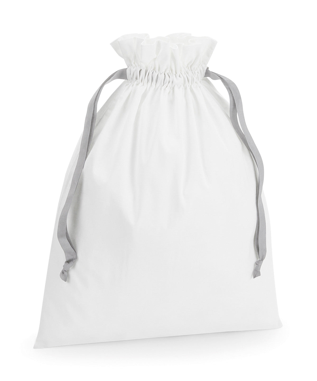 Westford Mill Cotton gift bag with ribbon drawstring Soft White/Light Grey