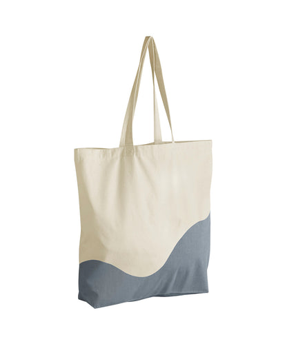 Westford Mill Organic cotton wave print maxi tote Natural/Blue Grey