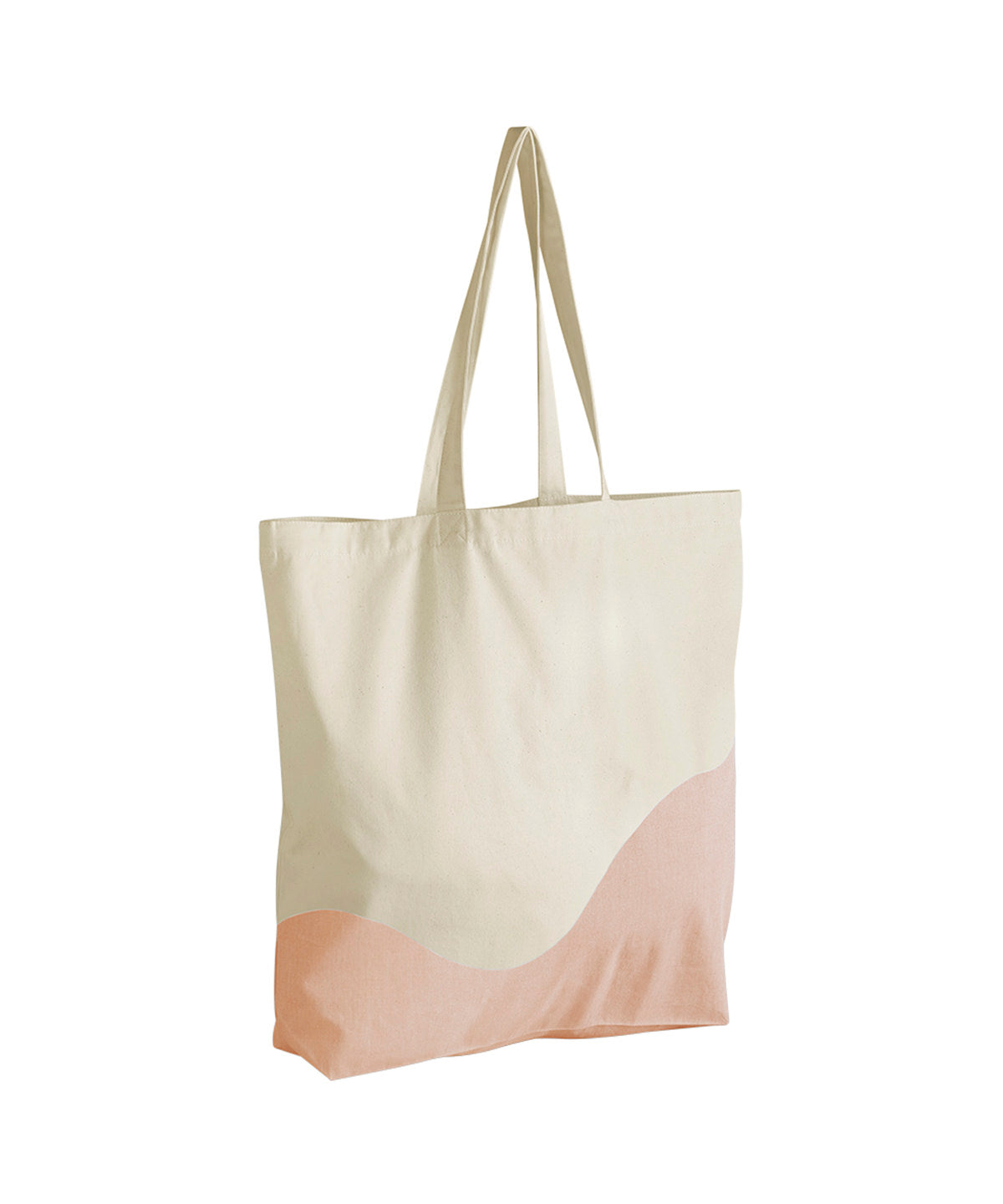 Westford Mill Organic cotton wave print maxi tote Natural/Peach